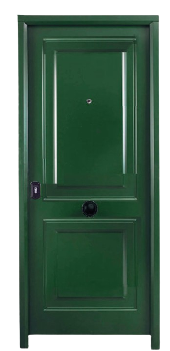 Porta blindada Double casement cor verde