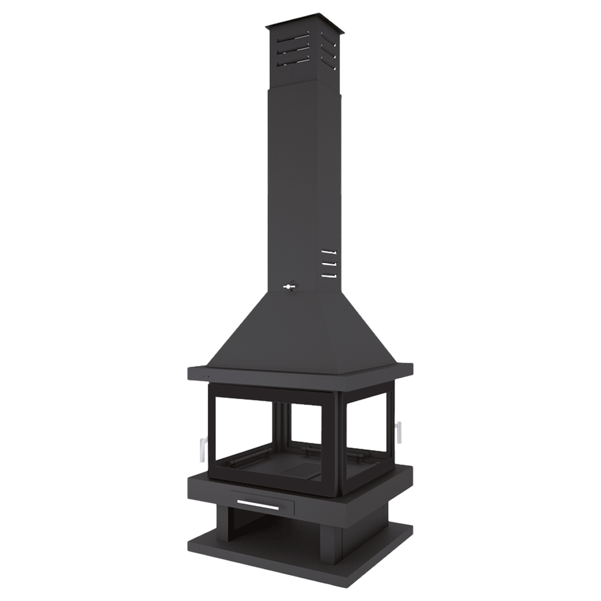 chimenea central c-204 cristal serigrafiado