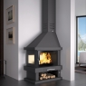 C-302 left corner fireplace with screen-printed glass fm heating