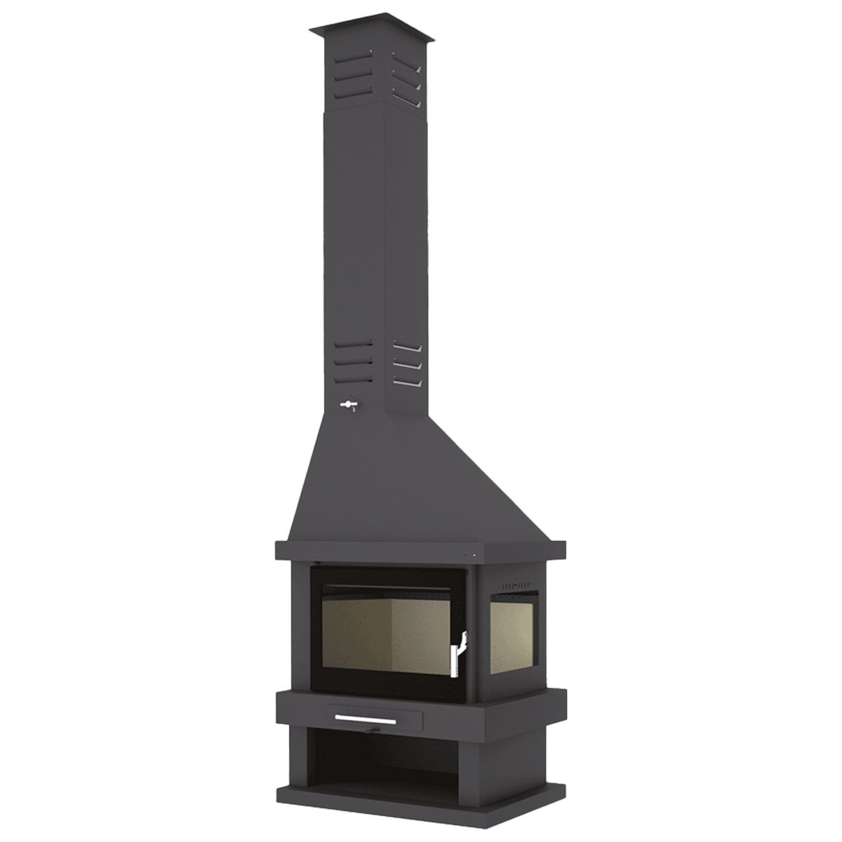 Kamin in der rechten Ecke C-302 mit Siebglas