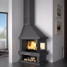 C-302 right-hand corner fireplace with screen-printed glass fm heating
