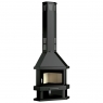 corner fireplace C-200 R with screen-printed glass