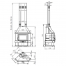 corner fireplace C-300 R measurements