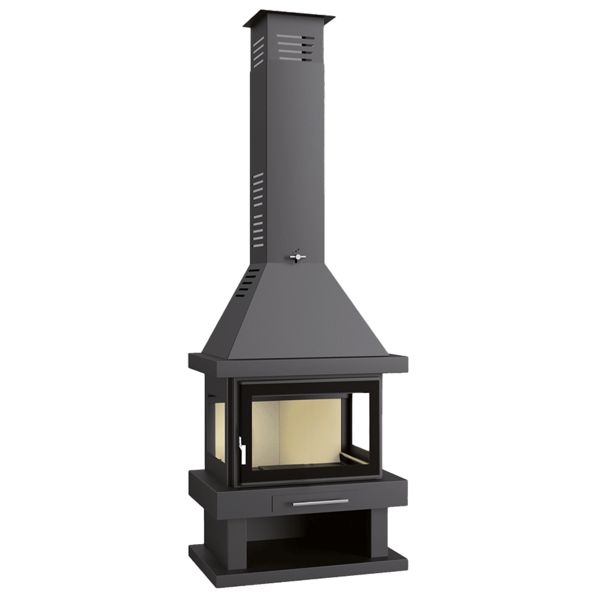 chimenea frontal C-203 cristal serigrafiado