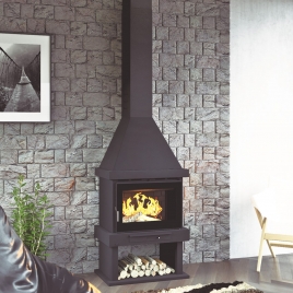 Chimenea de leña frontal con turbina C-300 T + Regalo directo