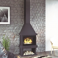 front fireplace C-300 T screen printed glass fm heating