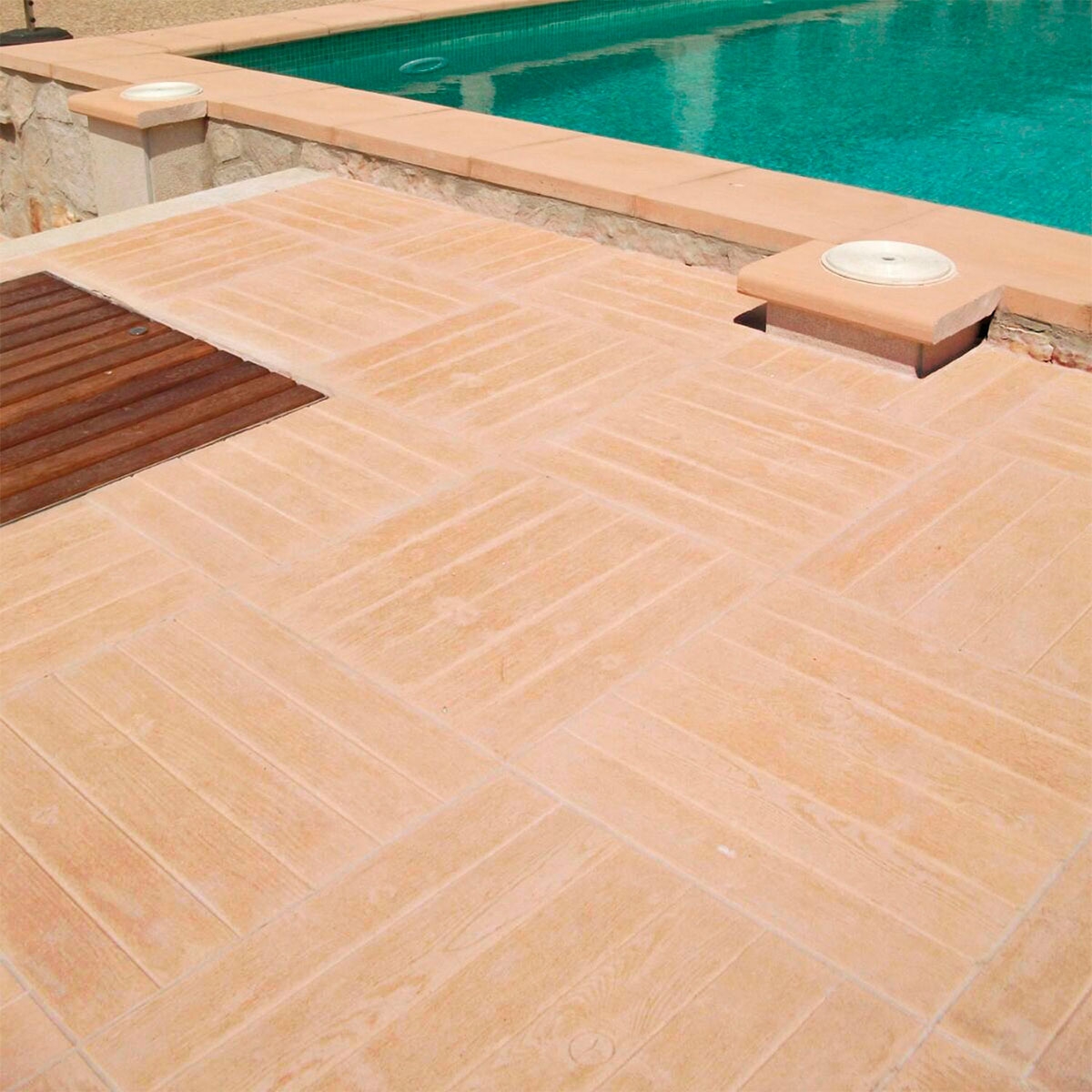 Pavimento con Azores Cerezo Antideslizante 50x50 (Caja 18m2)