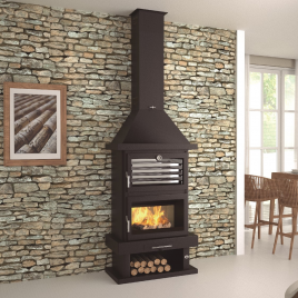 Vorderer Holzkamin mit Ofen C-200 H + Direktes Geschenk