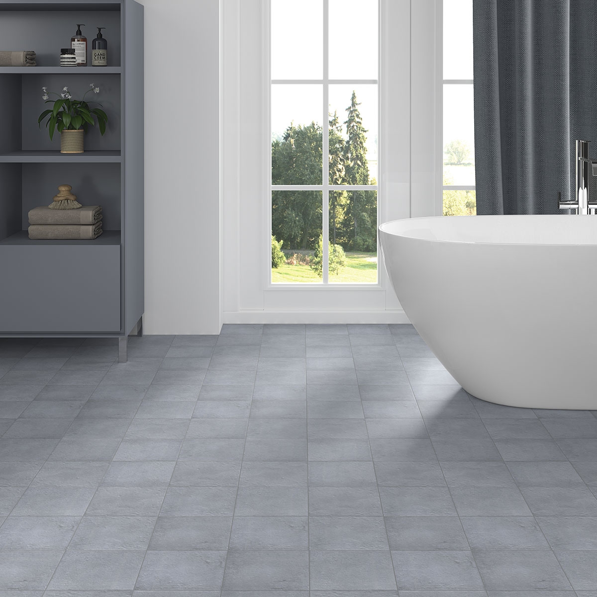 Badezimmer mit Blue Water Blue Season-Boden 20x20 (Box 1m²)