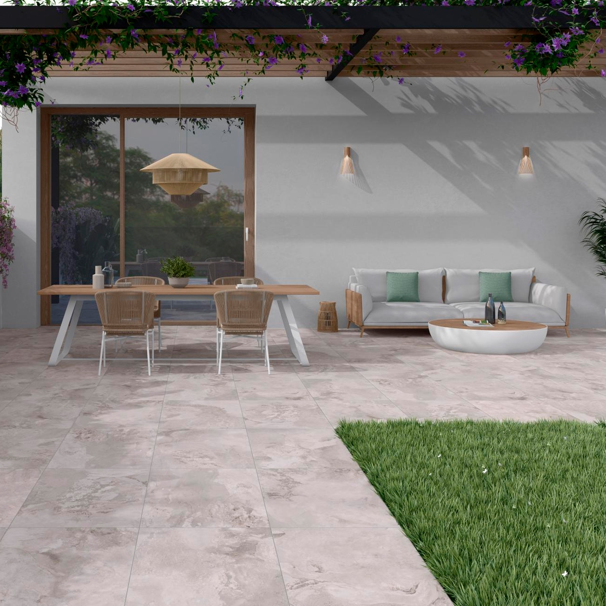 Außenansicht mit Okai Sand rutschfestem Boden 60x90