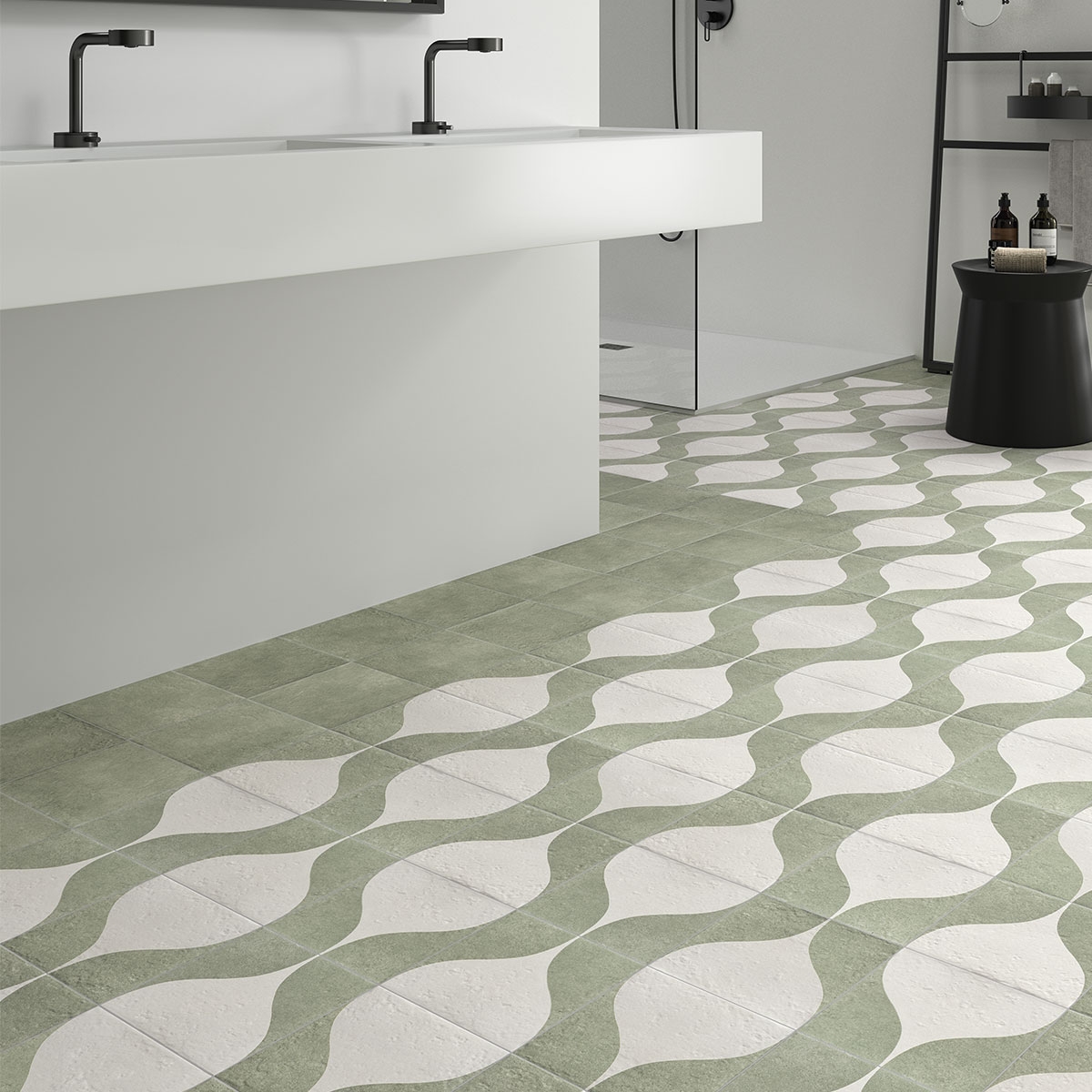 Interior with Green Garden Decor Green Two flooring 20x20 (Box 1m2)