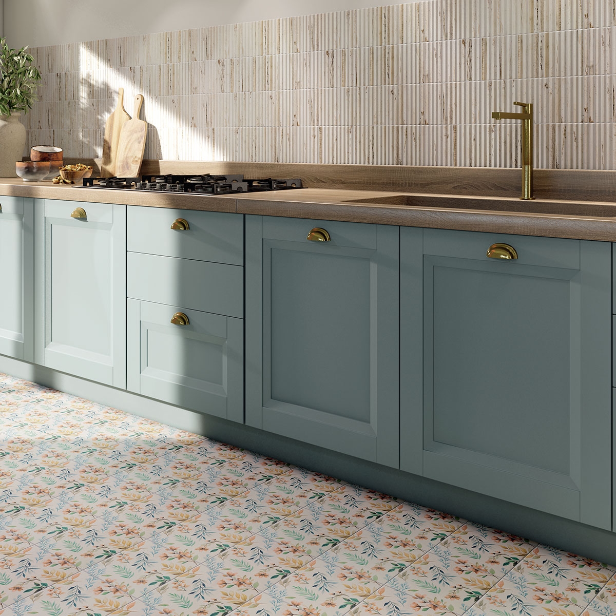 Cocina con revestimiento Tropic White 15x30 (Caja 0.90m2)