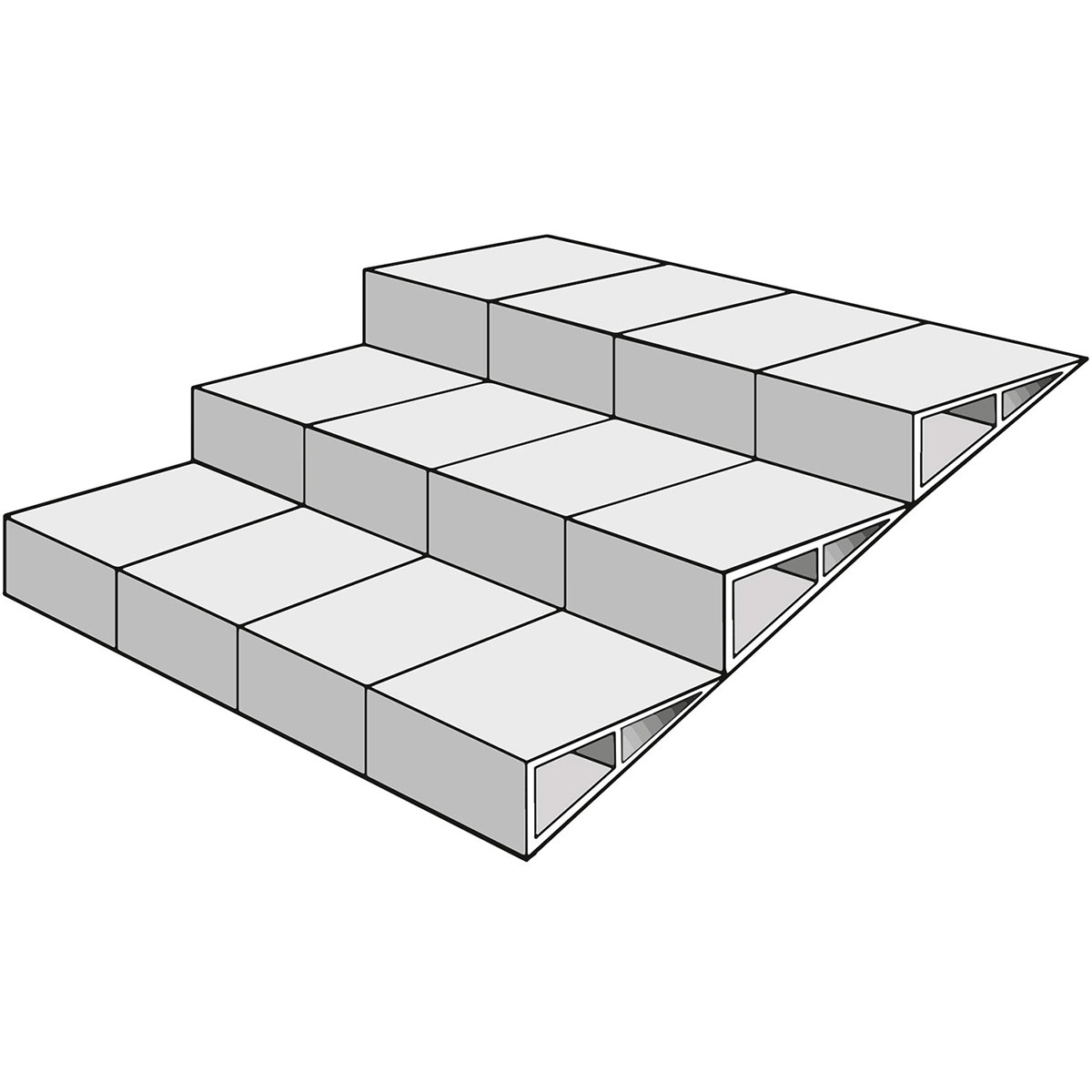 Finished with Gray Tier Step 16x28x25 (Price per unit)