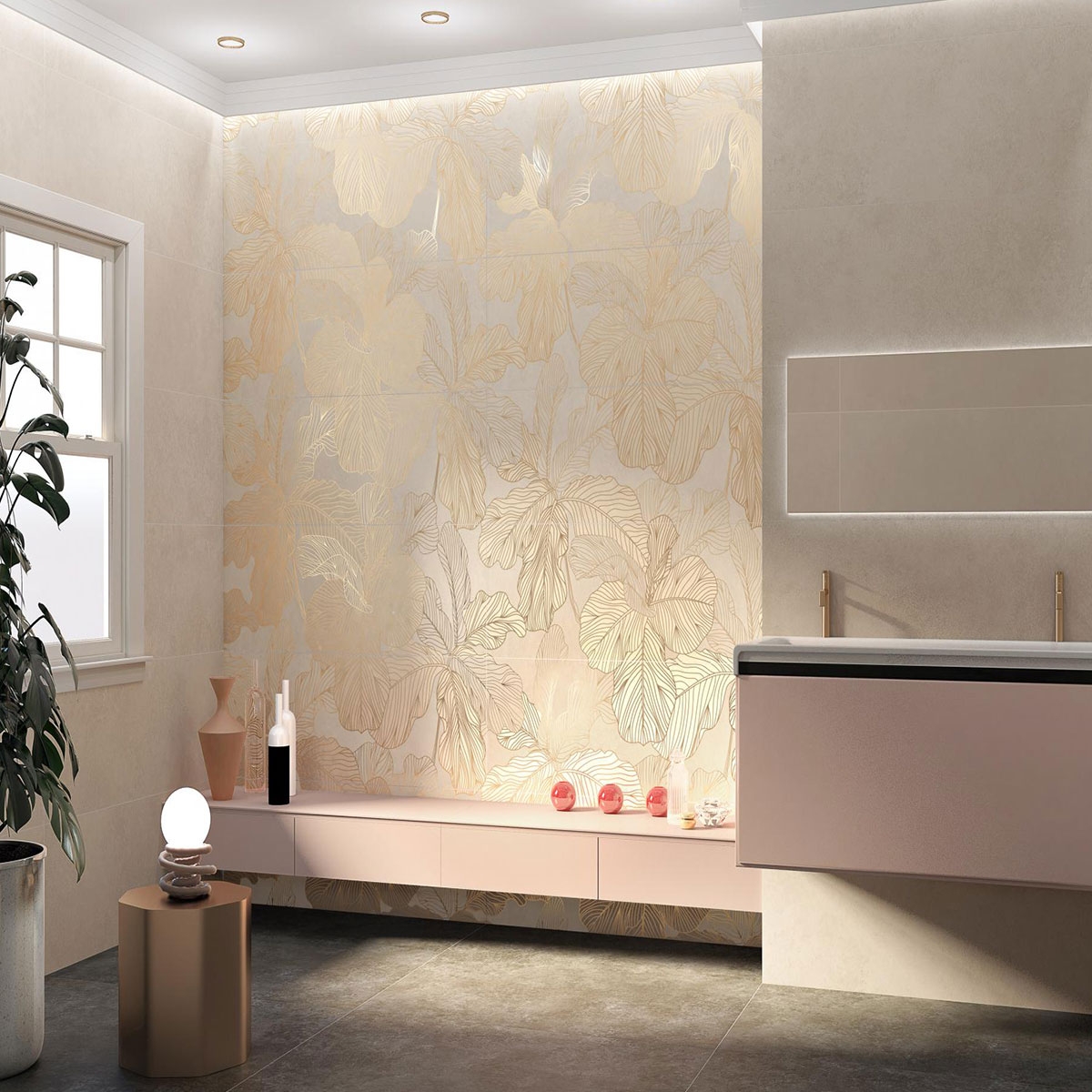 Baño con revestimiento Koncept Nacar 40x120