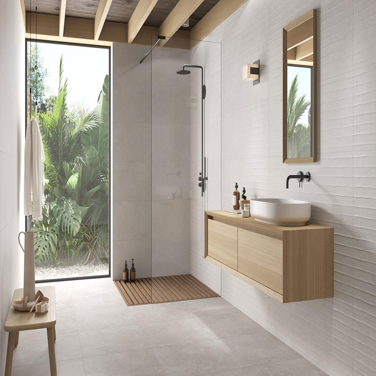Baño con revestimiento Koncept Nacar 40x120 (Caja 1.44m2)
