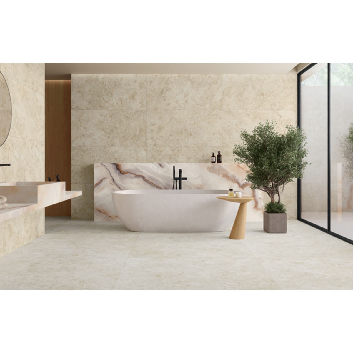 Baño con Revestimiento Serena Cream 60x120