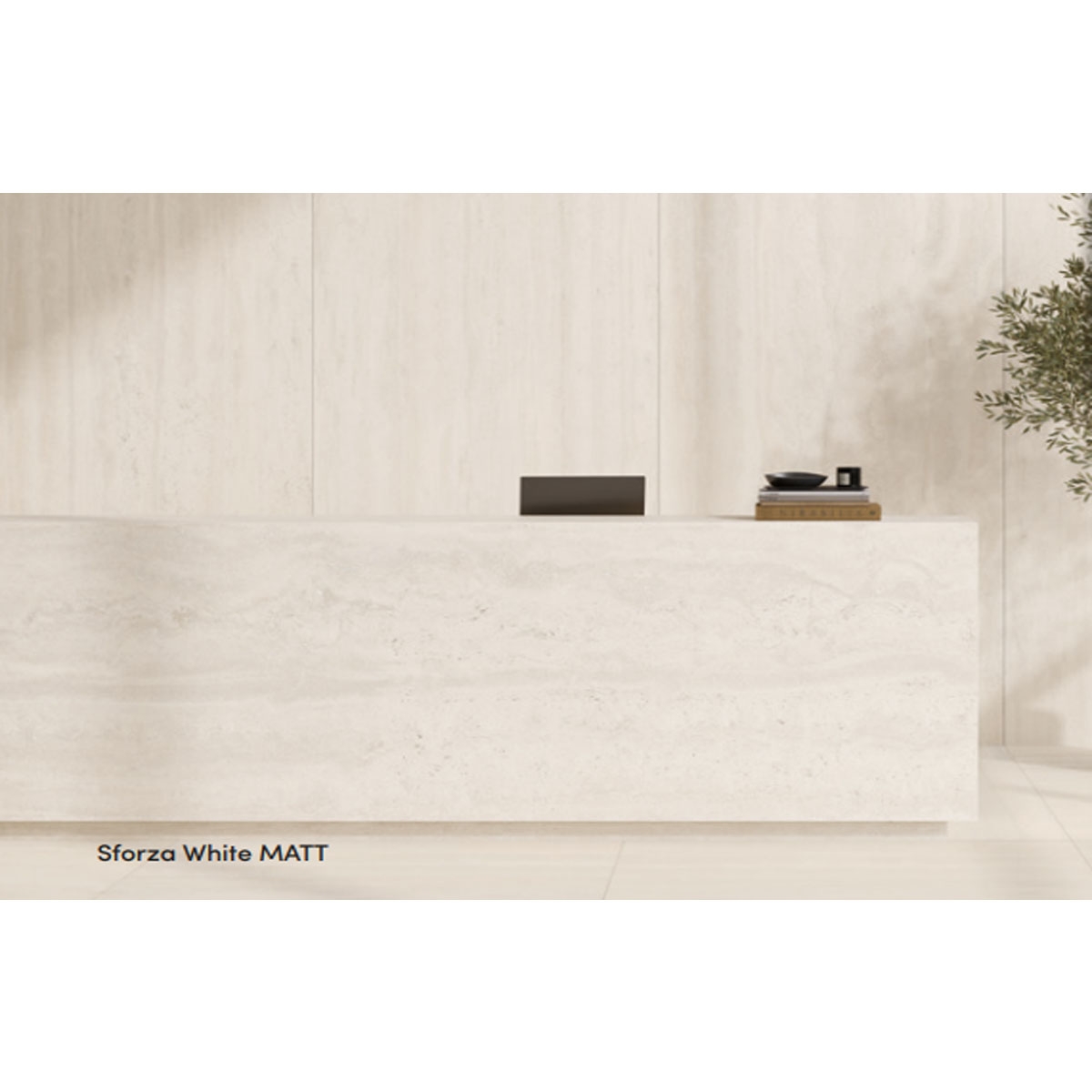 Receção com Piso Branco Sforza 120x120