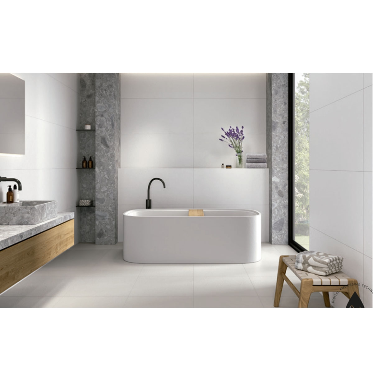 Salle de bain avec pavé blanc Phase 60x60