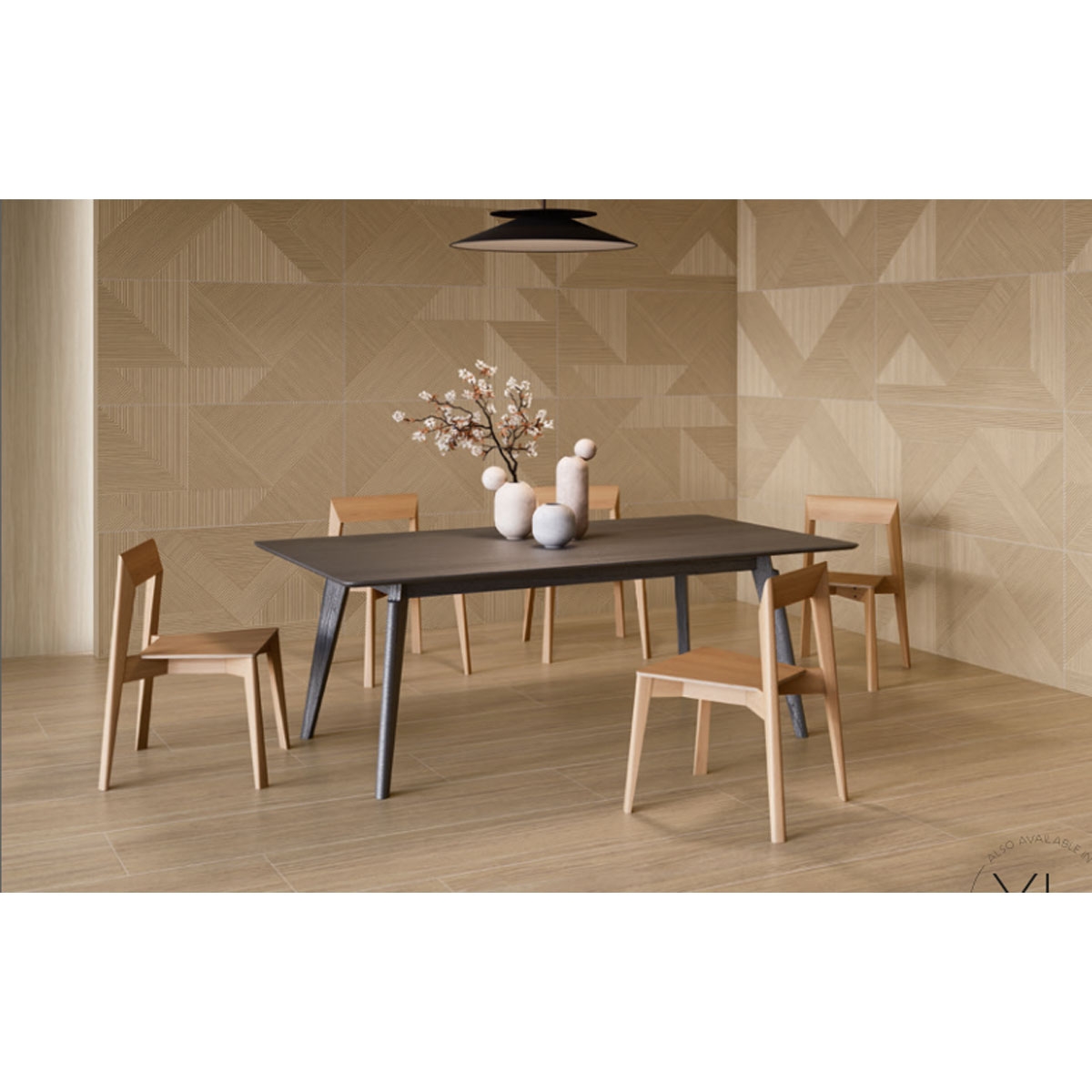 Sala de jantar com pavimento Kyndal Oak 23x120