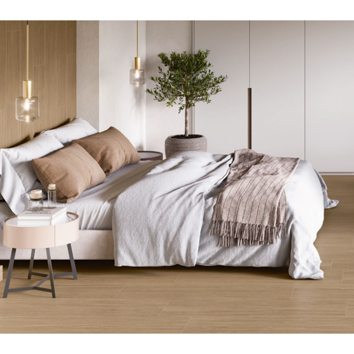 Quarto com piso Kyndal Oak 23x120