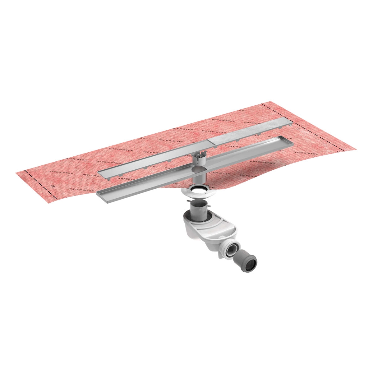 Kit Sistema Evolux Ruber com Grelha Linear de Microcimento 100 cm (Preço por Unidade)