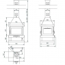 Measurements Central wood fireplace C-204 K