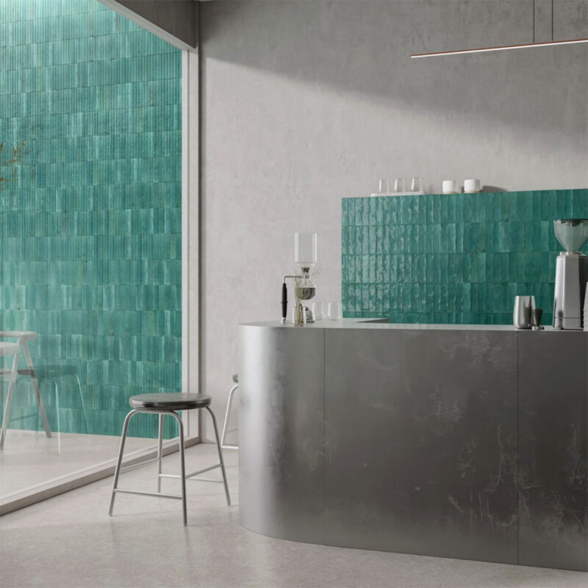 Interior con revestimiento Lume Emerald Lux 6x24