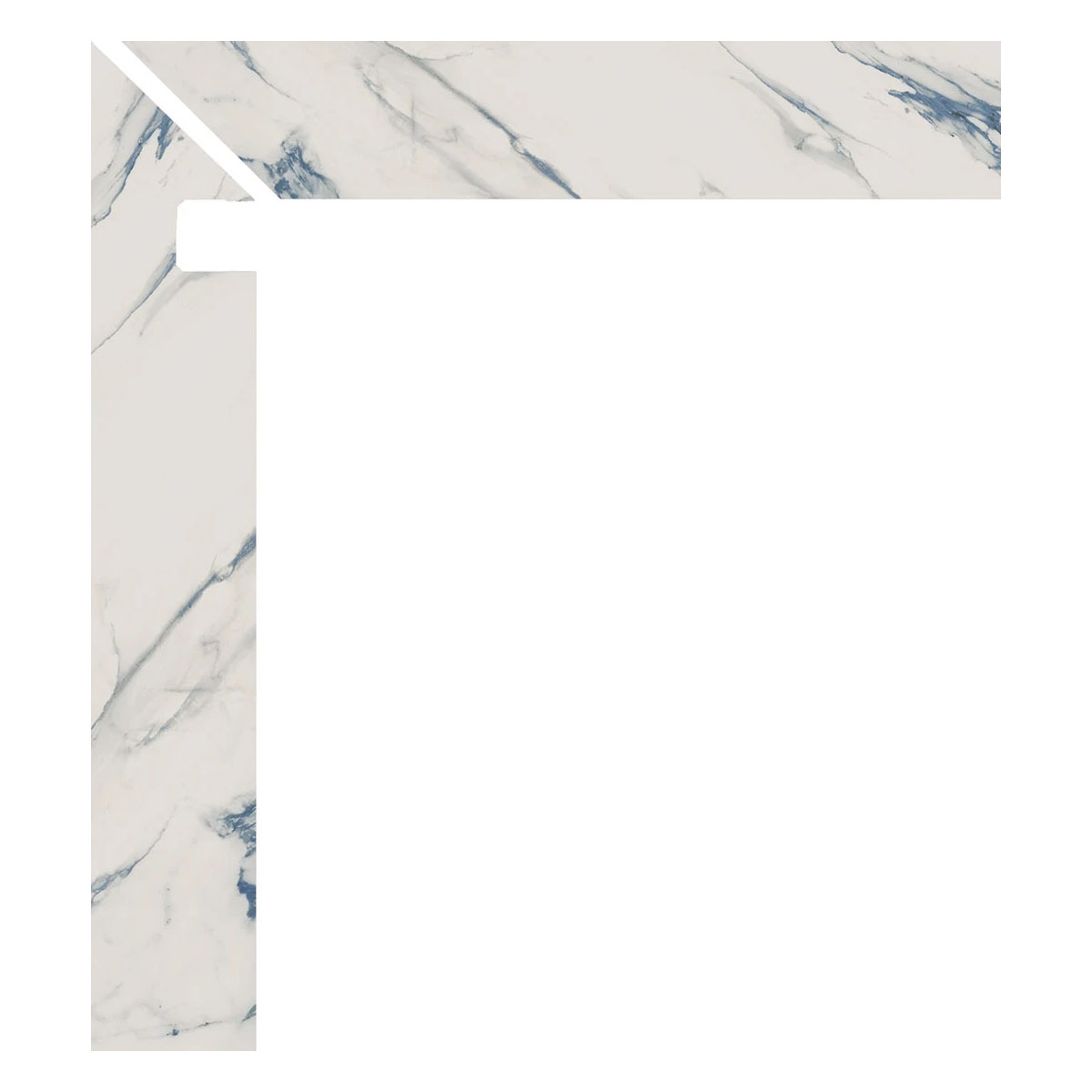 Esquerda Zanquin Firenze 1840 Calacatta Blue 7.5x50 (Caixa 8 peças)