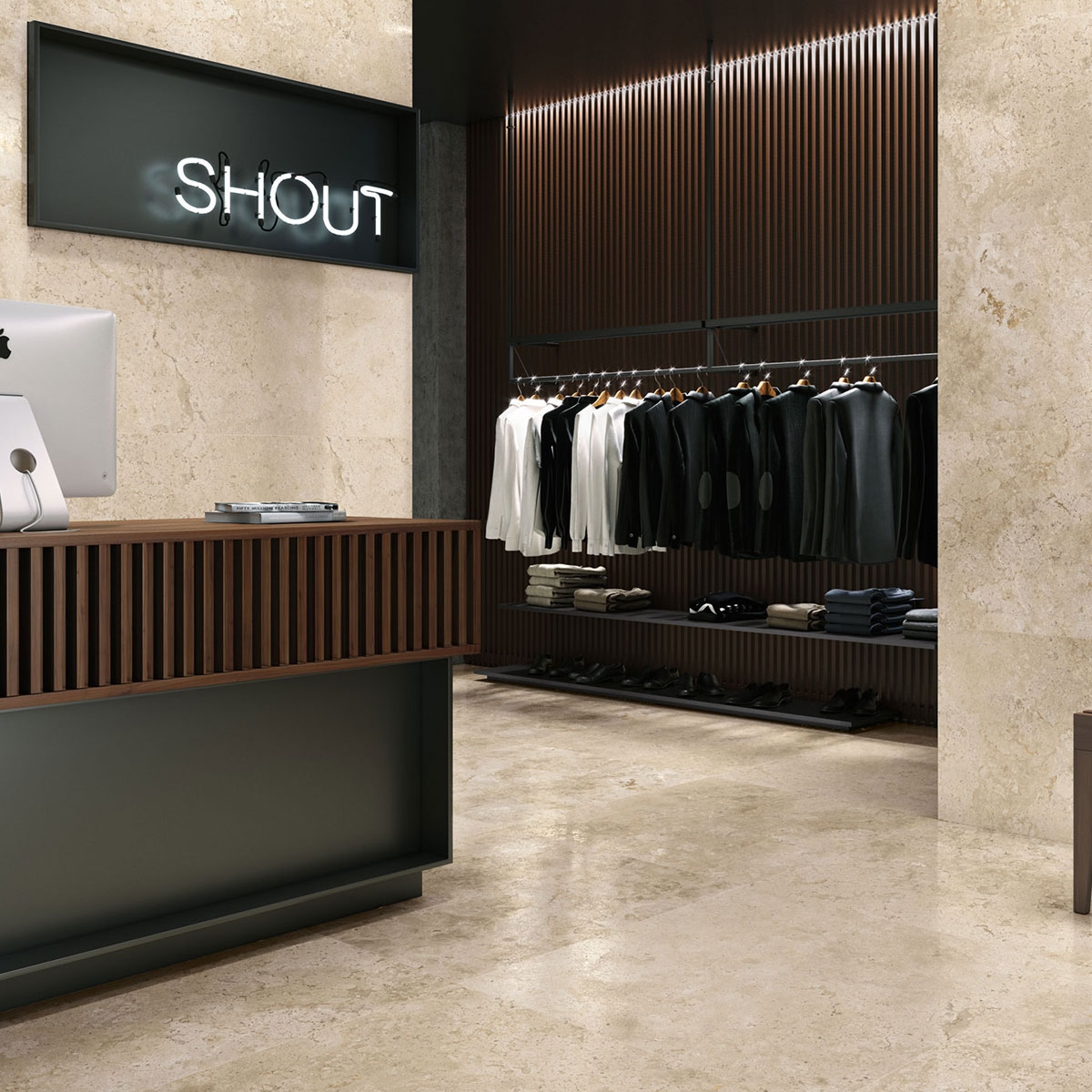 Interior com piso Baltimore 1821 Caramelo 98x98