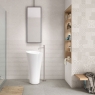 Bathroom with Amberes 9530 Relief White coating 30x90