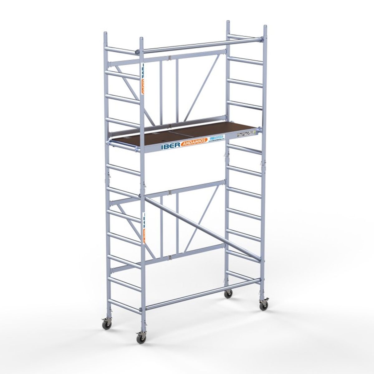 Échafaudage pliant 4,7m hauteur de travail en aluminium sans stabilisateur