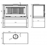 Measurements Front wood stove with log holder M-100 LK