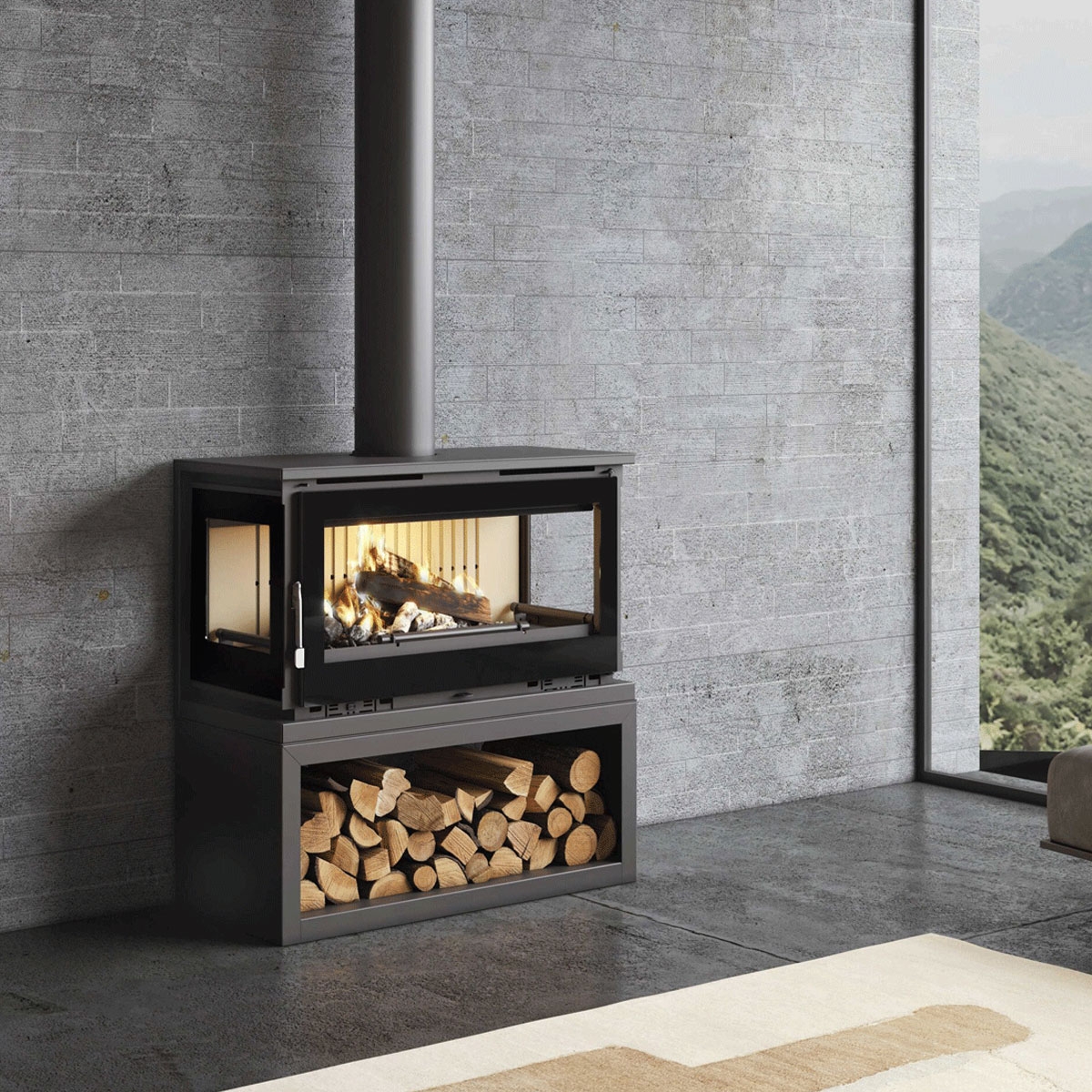 Vorderer Holzofen mit Holzhalter M-183 LK