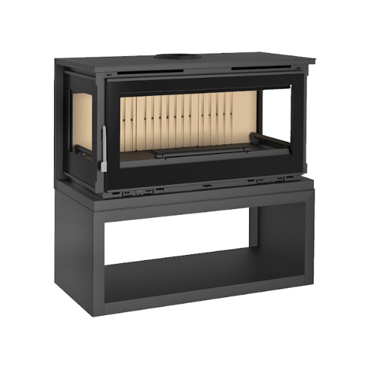 Poêle à bois frontal avec porte-bûches M-183 LK de fm calefacción