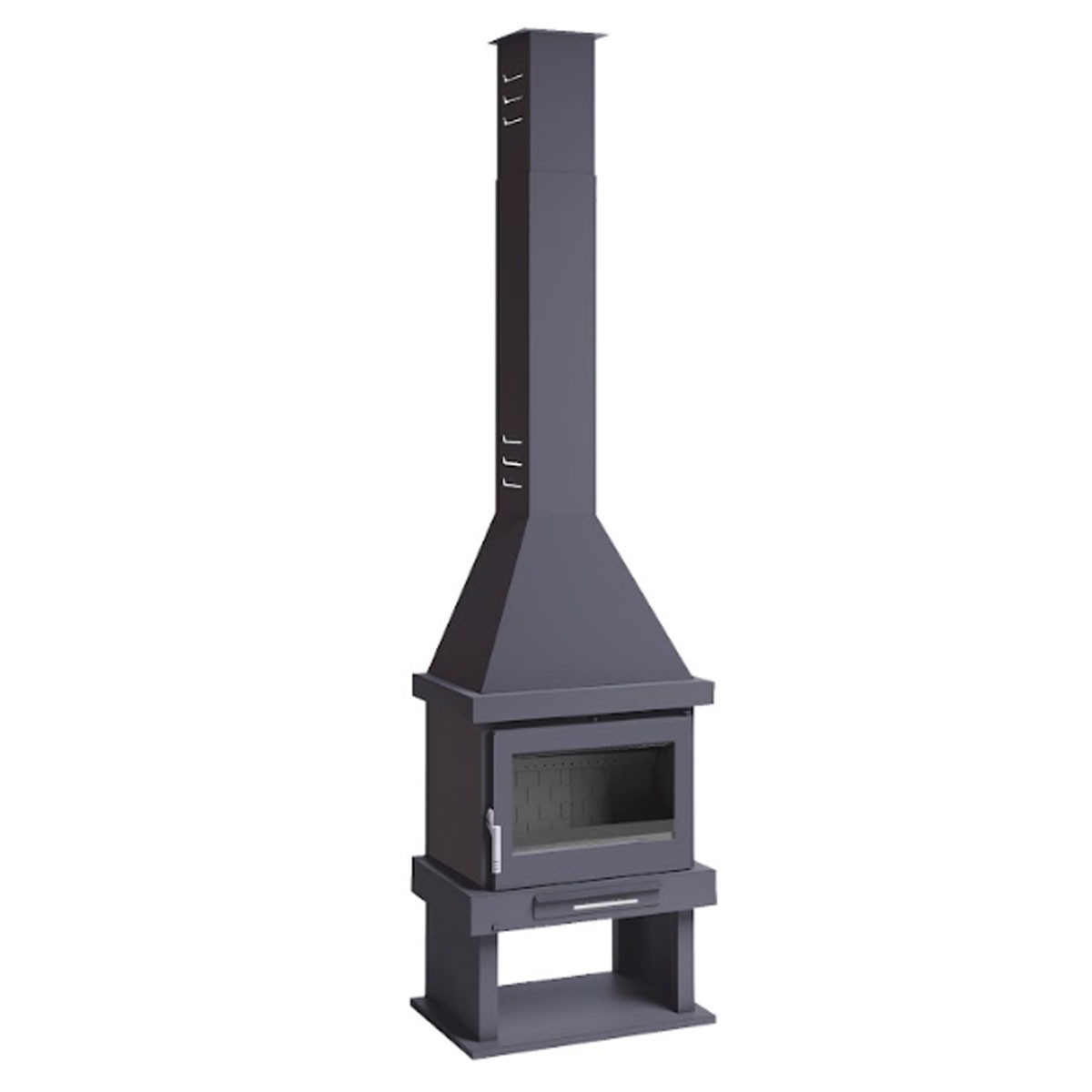 Chimenea de leña frontal con turbina C-300 TFK de FM calefacción