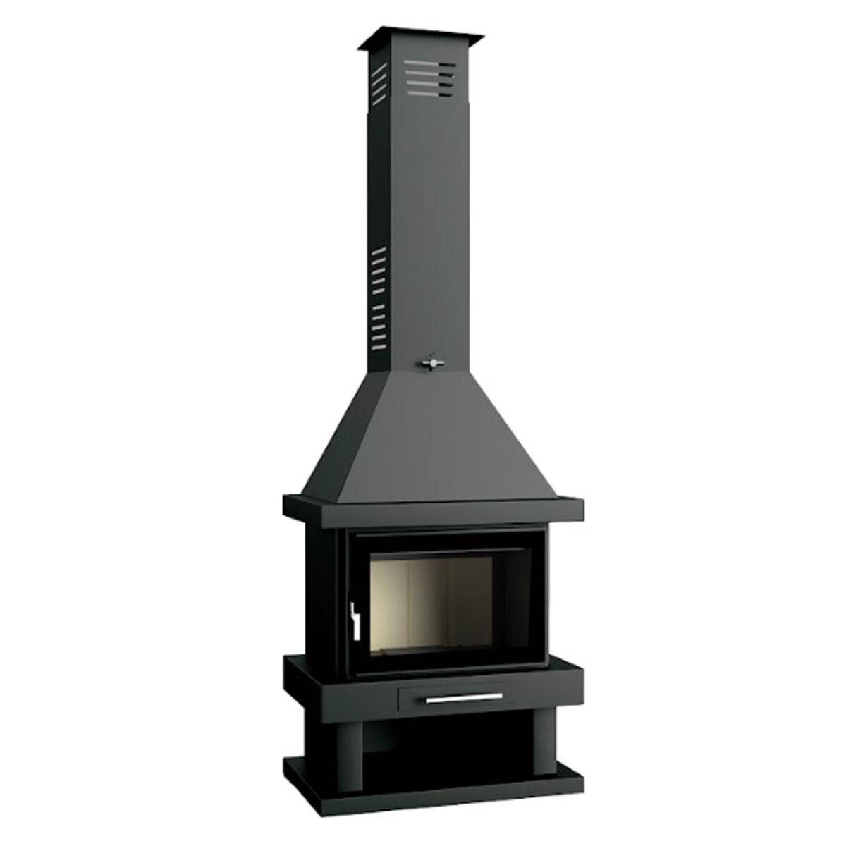 Chimenea de leña frontal C-200 K de FM calefacción