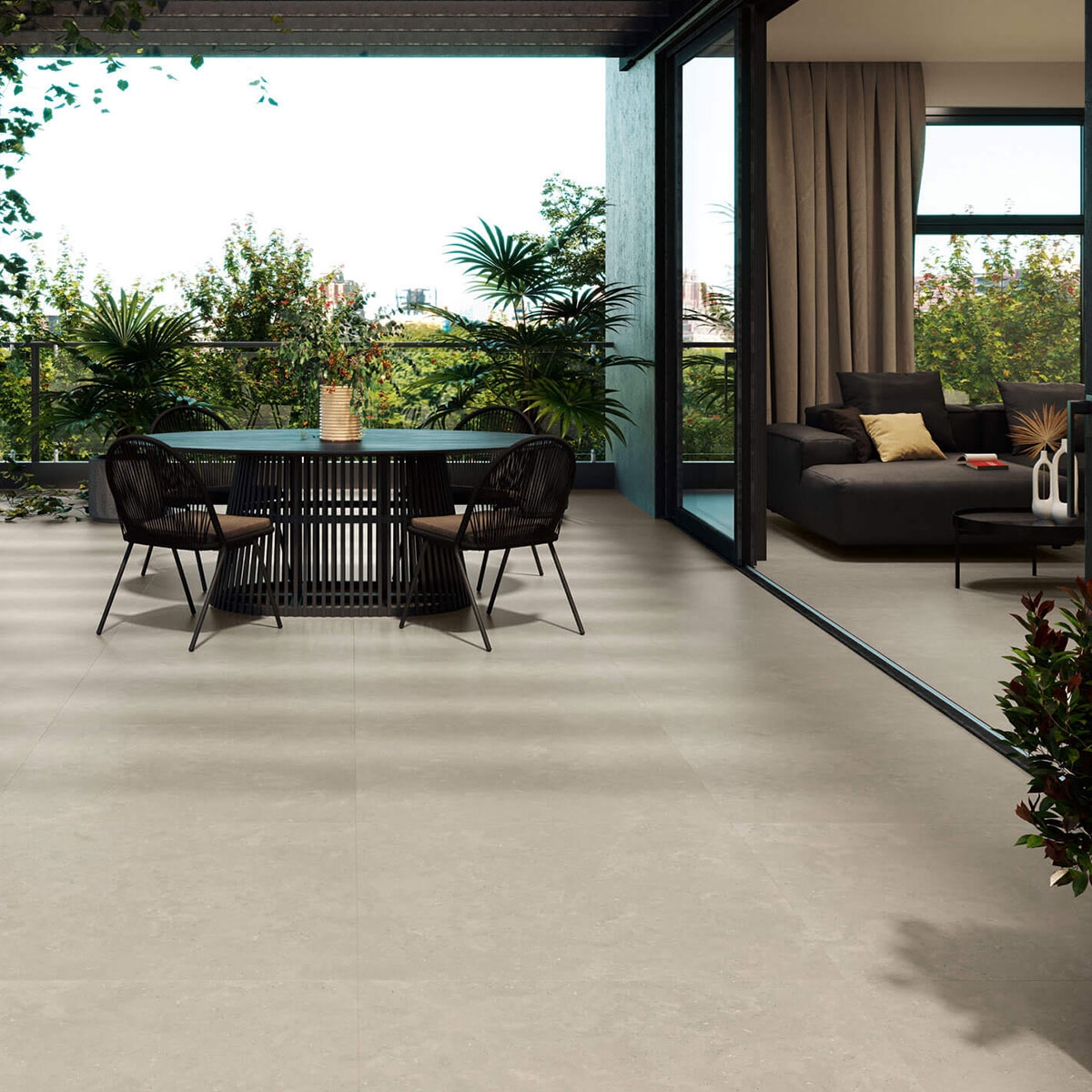 Interior with Elba 1859 Arena pavement 100x100 (Box 1m2)