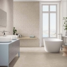 Badezimmer mit Elba 9541 Sand Relief 30x90 Beschichtung