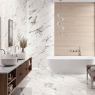 Bathroom with Firenze 1219 Calacatta Gold coating 40x120 (Box 1.44m2)