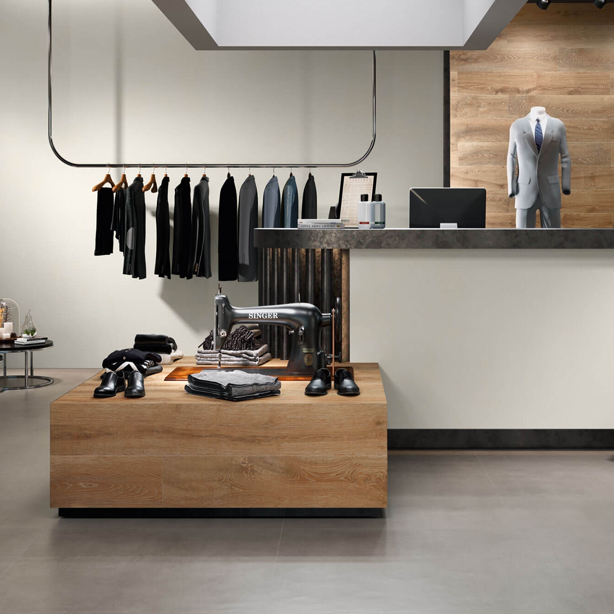 Interior con revestimiento Phoenix 1845 White 100x100 (Caja 1m2)