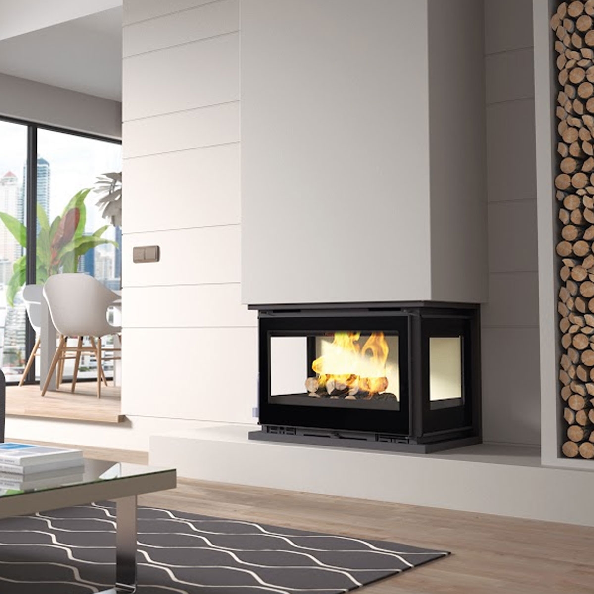 3-sided wood-burning insert IT-183 FK