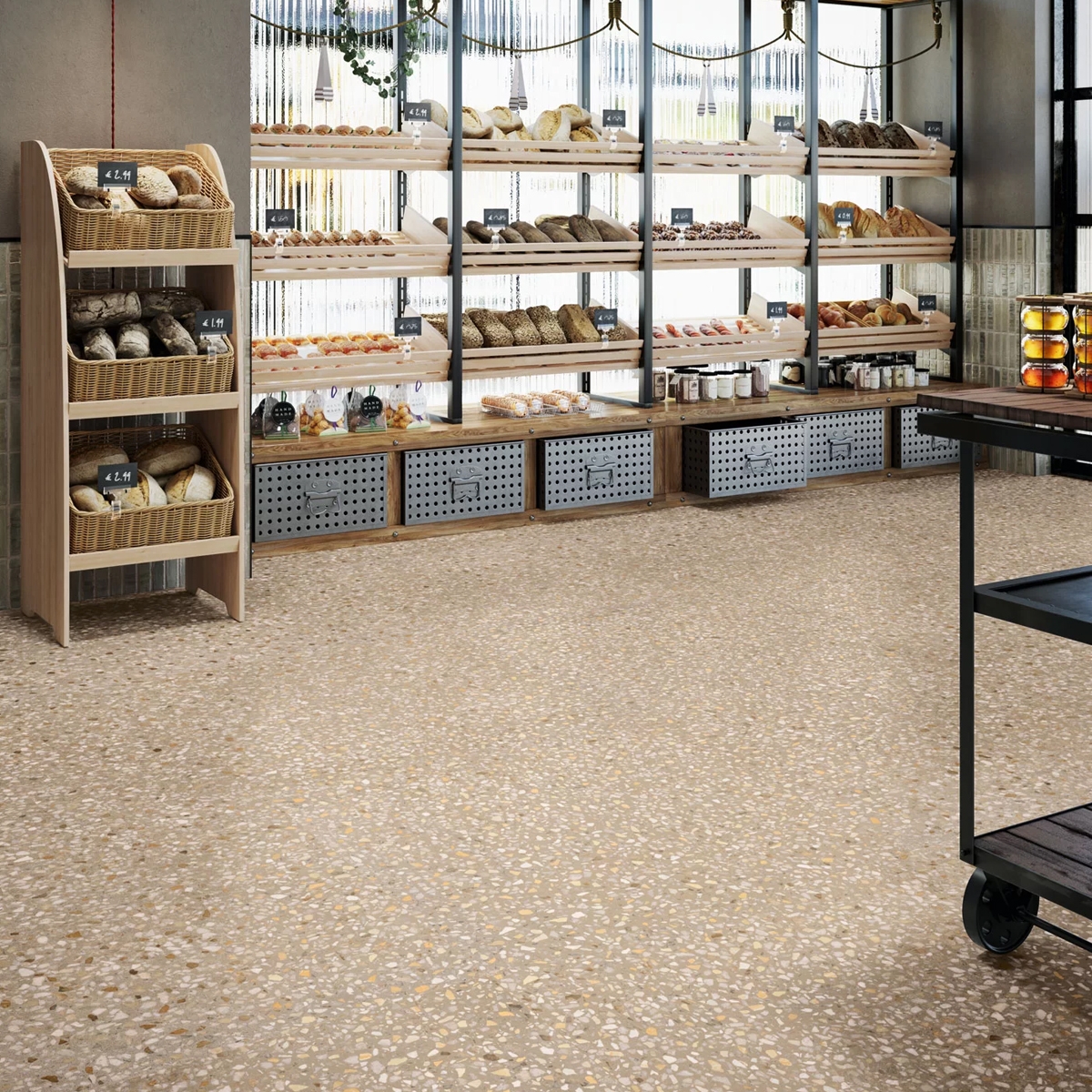 Interior with flooring Palazzo 1862 Café 100x100