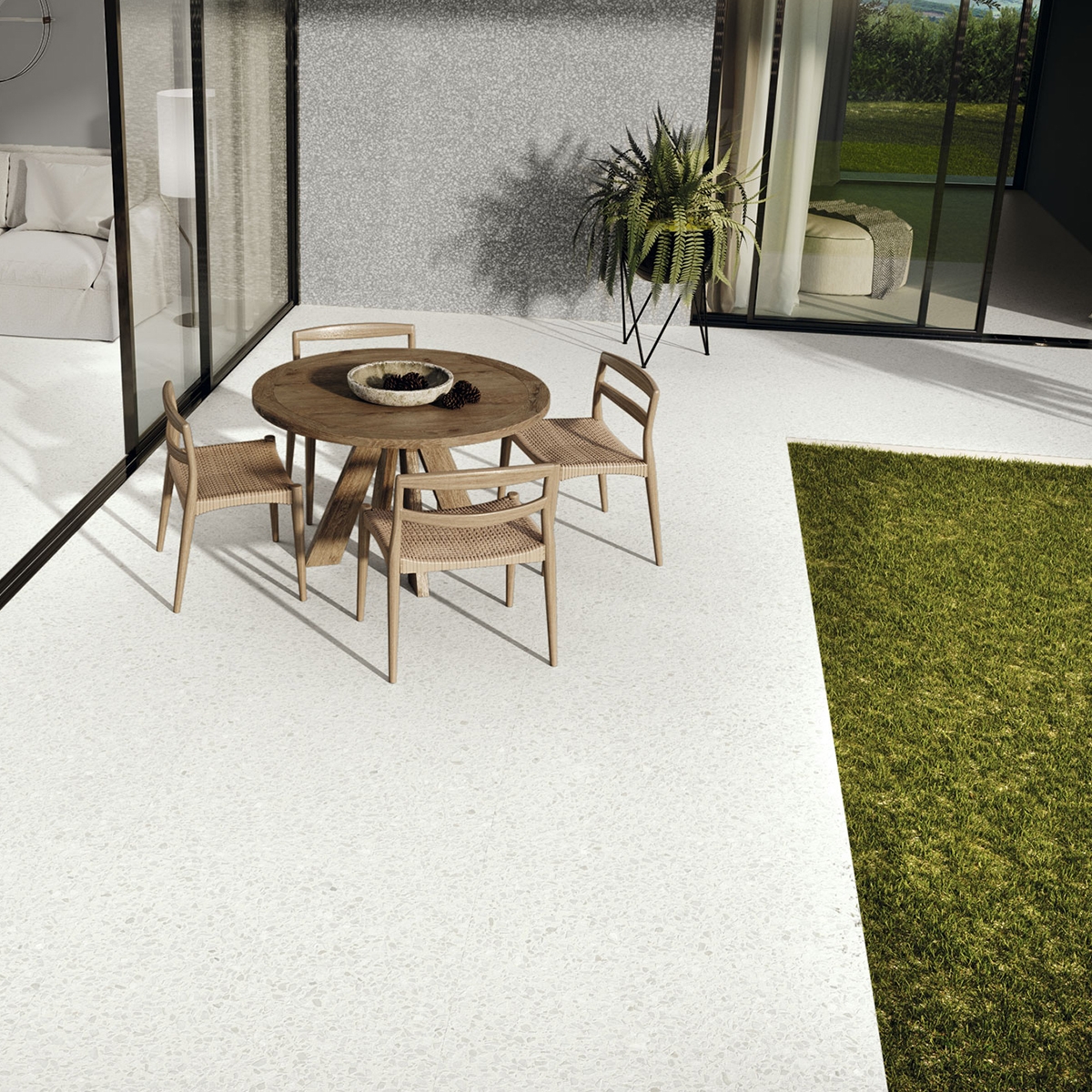 Exterior with Obi 1955 White Non-slip flooring 100x100