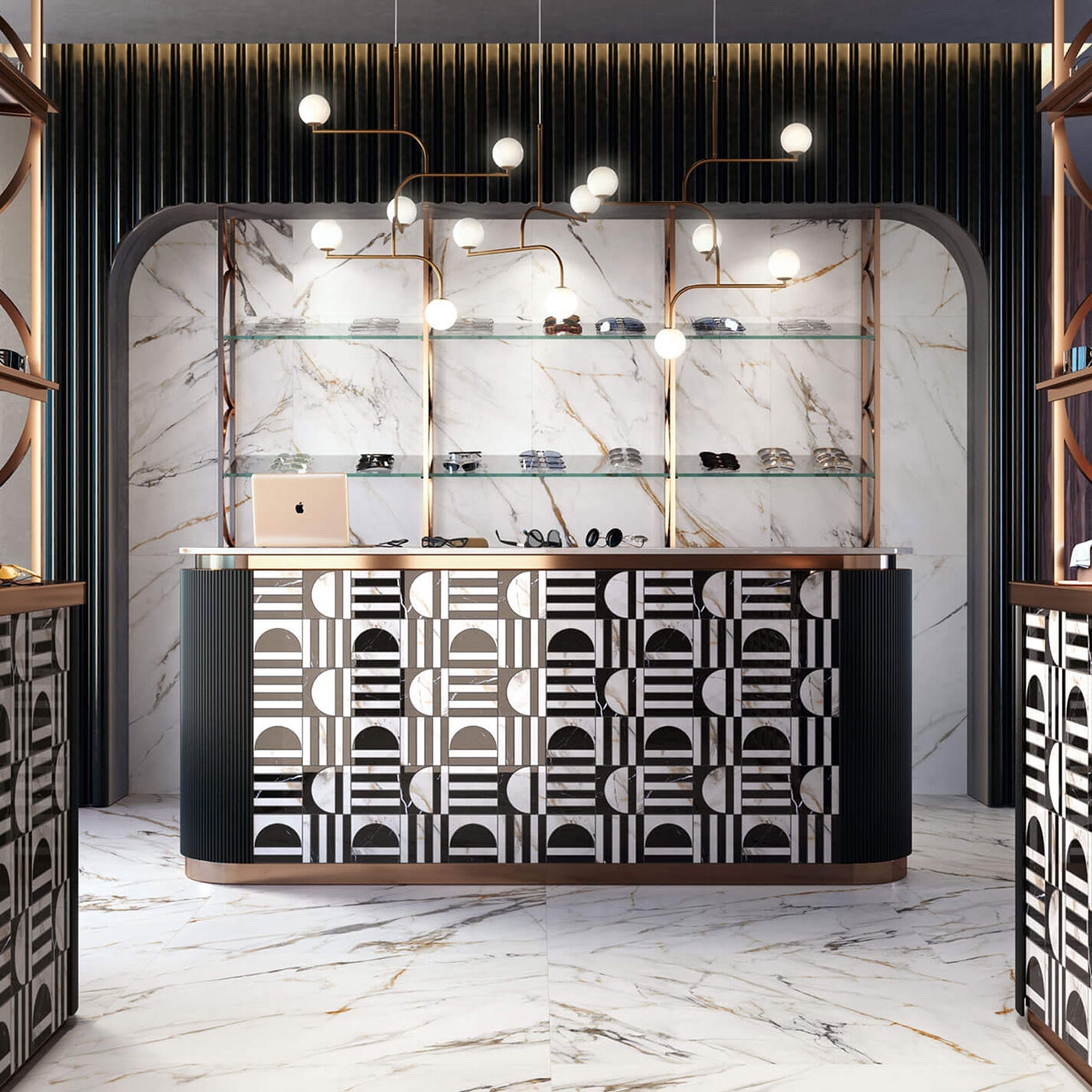 Room with flooring Firenze 1842 Calacatta Gold 100x100 (Box 1m2)