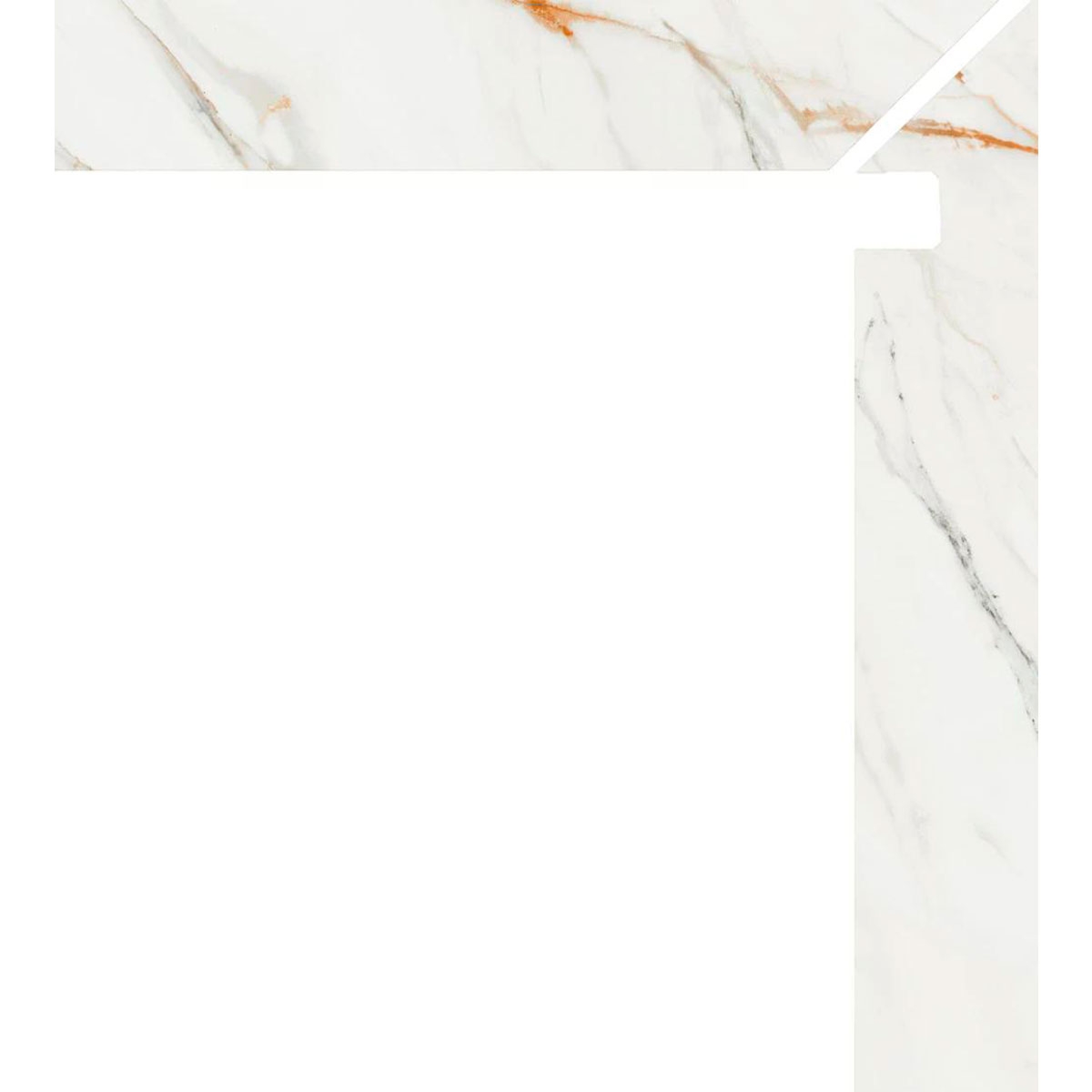 Zanquin Derecho Firenze 1842 Calacatta Gold 7.5x50 (Caja 8 piezas)