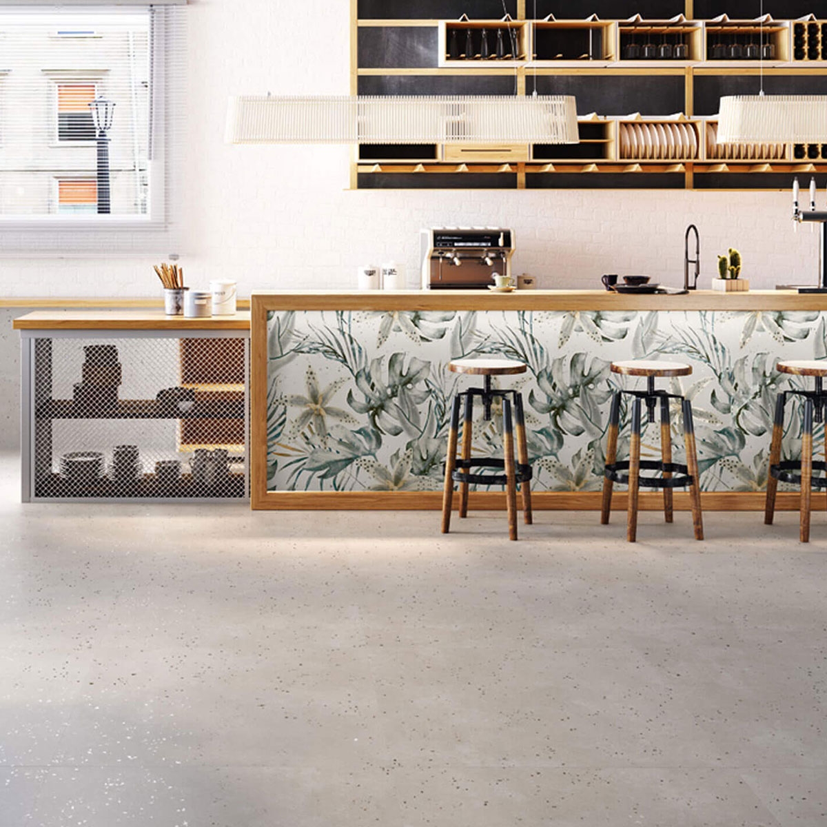 Interior com Helsínquia 1841 Pavimento branco 100x100