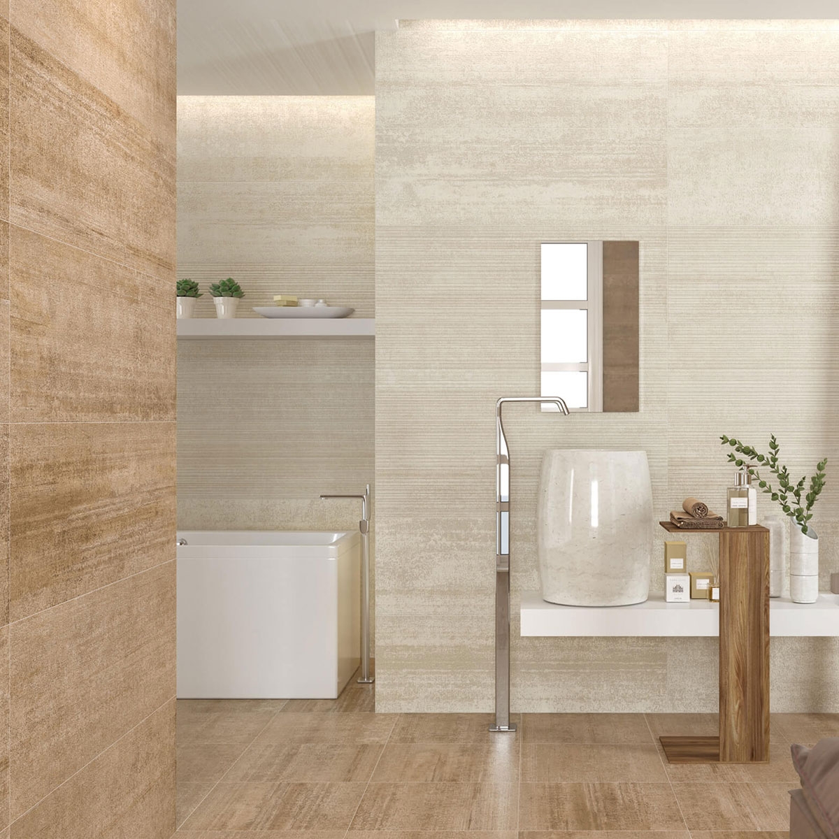 Salle de bain avec trottoir Houston 5037 Tabac 50x50