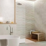 Baño con pavimento Liverpool 5060 Sand 50x50