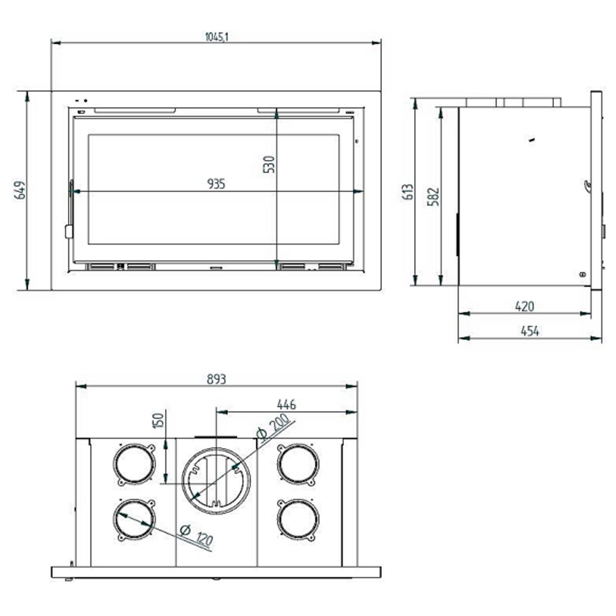 Dimensions IT-100 F Encastrable en bois