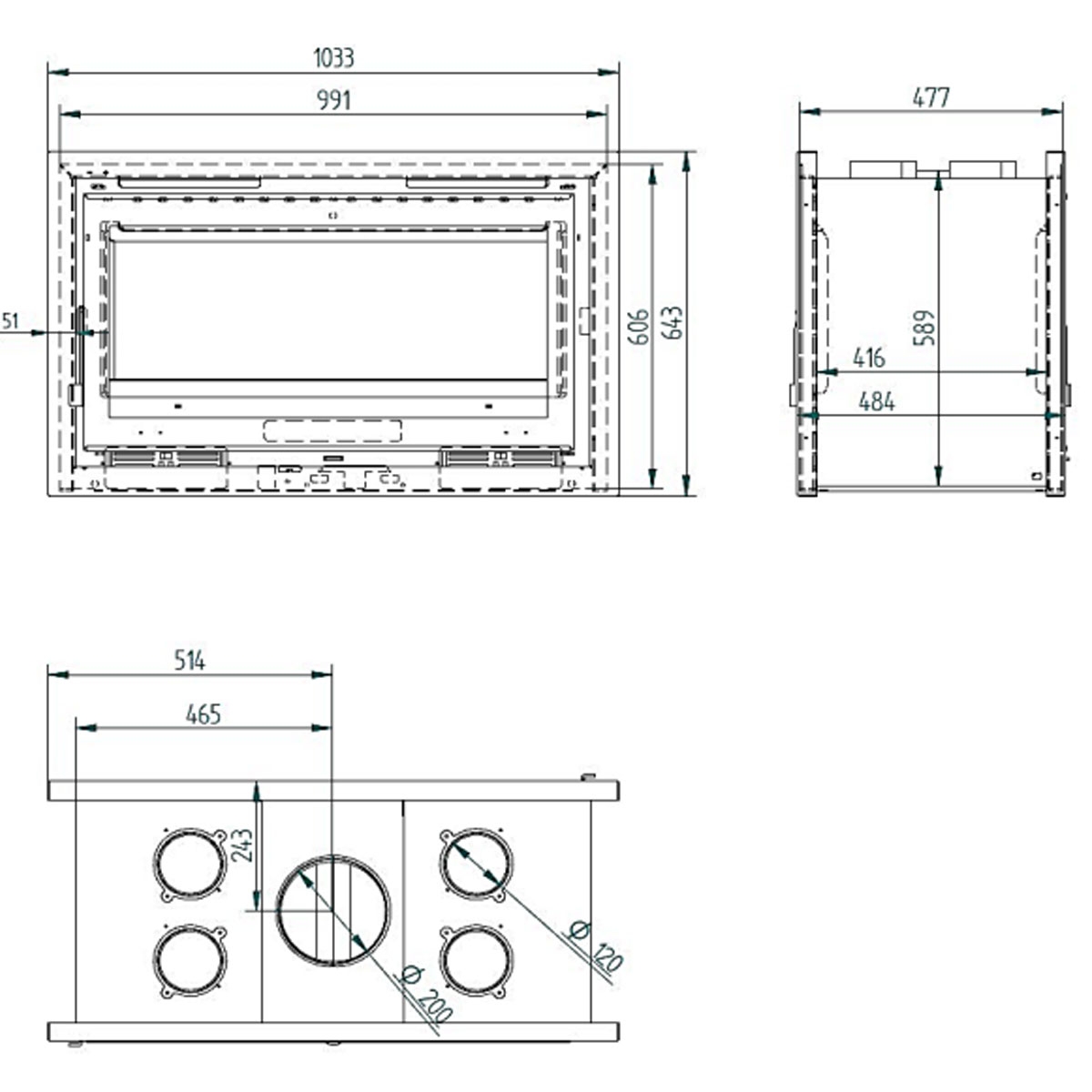 Dimensões IT-102 FK inserção de madeira de dupla face
